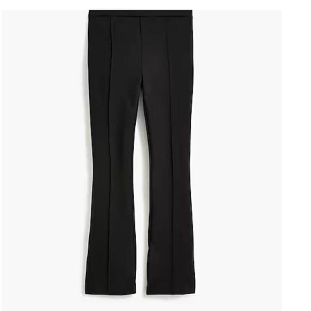 NWT J. Crew Ponte flare Crop pants black Sz 10 Sold Out zipper broken - Picture 2 of 11